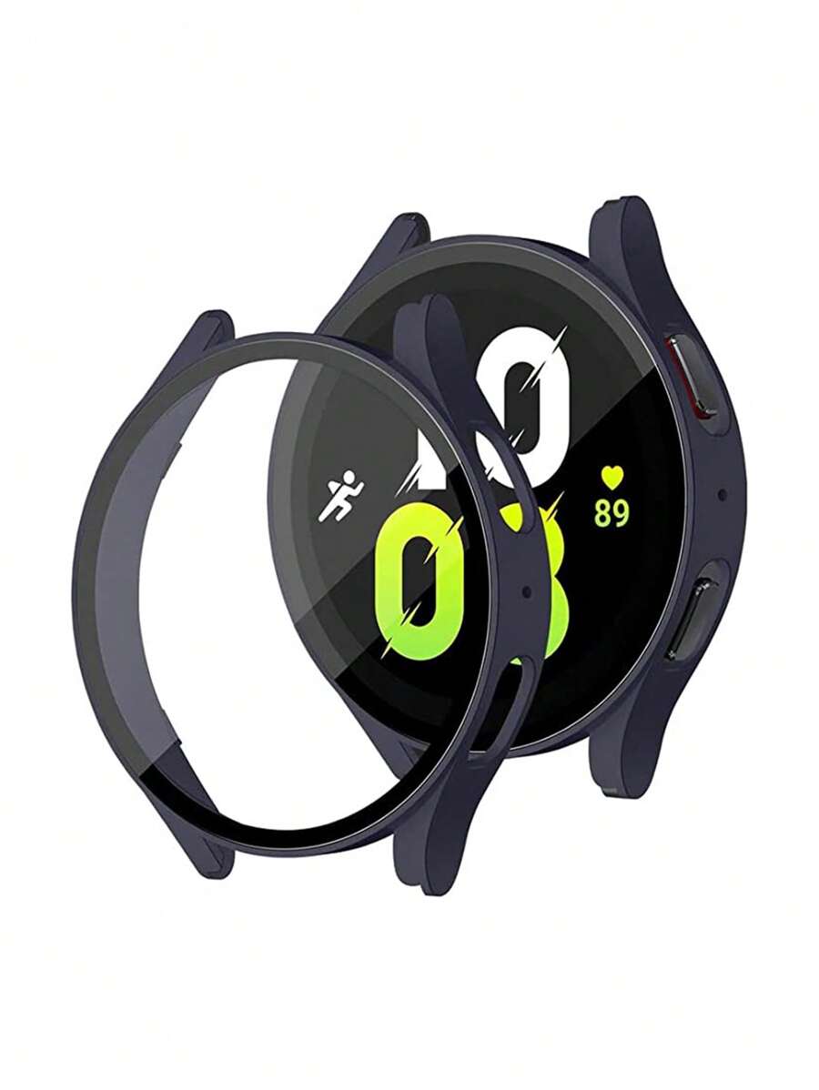 2 In 1 Screen Protection Film & Minimalist Case Compatible With Samsung Galaxy Watch 4/5 - Navy Blue - View 1