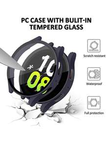 2 In 1 Screen Protection Film & Minimalist Case Compatible With Samsung Galaxy Watch 4/5 - Navy Blue - View 4