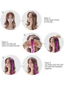 Clip In Long Body Wave Synthetic Hair Extension - Navy Blue - View 5