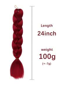 Pack of 6 Large Braiding Hair 24Inch Suitable For Women And Children Daily Holidays And Cosplay Braided Wear BUG Wine red Fashion Synthetic Hair Crochet Hair Extensions Useful and Deft High Temperature Hair - Burgundy - View 4