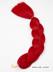 Paquete de 6 cabellos trenzados grandes de 24 pulgadas, adecuados para mujeres y niños, días festivos diarios y cosplay, ropa trenzada, cabello sintético de moda rojo, extensiones de cabello de ganchillo, cabello útil y hábil para altas temperaturas - Rojo - Ver 2