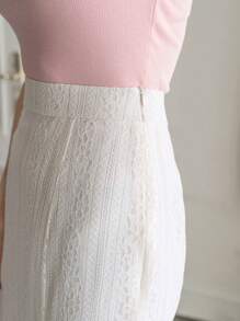 DAZY 高腰鱼尾裙，荷叶边 - 米色 - 查看 8