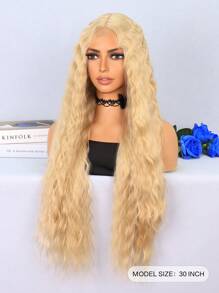 4 X 2 Lace Front Extra Long Body Wave Synthetic Wig - Beige - View 2