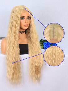 4 X 2 Lace Front Extra Long Body Wave Synthetic Wig - Beige - View 6