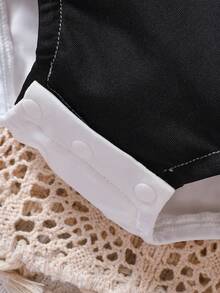 Baby Boy Two Tone Panda Costume Bodysuit & Hat - Black and White - View 6