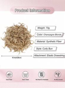 nimoki Short Body Wave Synthetic Hair Buns - Gold - View 3