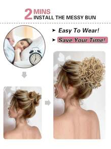 nimoki Short Body Wave Synthetic Hair Buns - Gold - View 5
