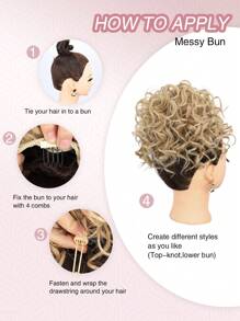 nimoki Short Body Wave Synthetic Hair Buns - Gold - View 6