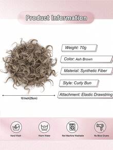 nimoki Short Body Wave Synthetic Hair Buns - Grey - View 4