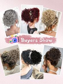 nimoki Short Body Wave Synthetic Hair Buns - Grey - View 6