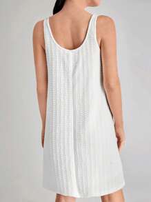 SHEIN Frenchy Đầm màu trơn Giải trí - trắng - Xem 2