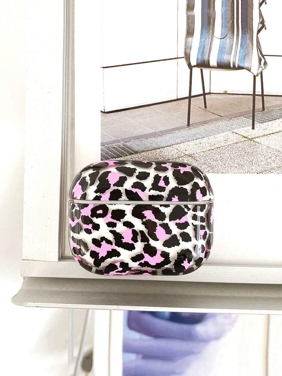 Vỏ bảo vệ tai nghe in họa tiết da báo màu đen và hồng bóng trong suốt bằng PC Water Ornament - Nhiều màu - Xem 1