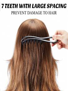 Wide Tooth Comb, 2pcs Plastic Black Professional Comb Kit For Women