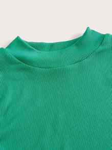SHEIN Essnce Vestido tank de cuello alto de muslo con abertura - Verde - Ver 4