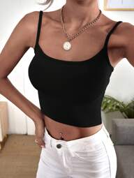 SHEIN BAE Solid Crop Cami Top