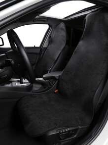 1pc Waterproof Towel Cloth Car Seat Cover - Black - View 2