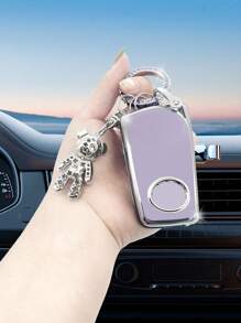 水鑽裝飾TPU汽車鑰匙包帶小熊挂件兼容豐田卡羅拉、銳智、凱美瑞、新威馳、雷凌、榮放RAV4及佩戴者 - 紫色 - 查看 2