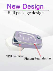 水鑽裝飾TPU汽車鑰匙包帶小熊挂件兼容豐田卡羅拉、銳智、凱美瑞、新威馳、雷凌、榮放RAV4及佩戴者 - 紫色 - 查看 4