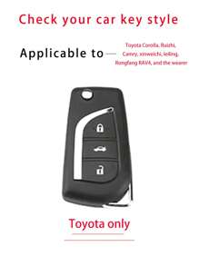 水鑽裝飾TPU汽車鑰匙包帶小熊挂件兼容豐田卡羅拉、銳智、凱美瑞、新威馳、雷凌、榮放RAV4及佩戴者 - 紫色 - 查看 7