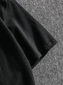 Manfinity Roghcode Men Rocket & Letter Graphic Tee - Black - View 6