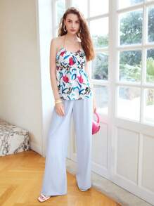 MOTF PREMIUM LINEN VISCOSE CHAIN HALTER TOP - Multicolor - View 11