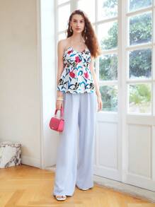 MOTF PREMIUM LINEN VISCOSE CHAIN HALTER TOP - Multicolor - View 13