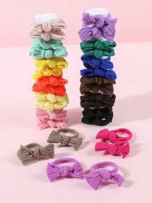 30pcs Girls Bow Decor Cute Hair Tie For Daily Life