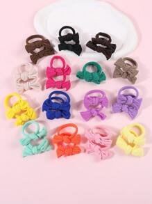30pcs Girls Bow Decor Cute Hair Tie For Daily Life