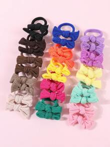 30pcs Girls Bow Decor Cute Hair Tie For Daily Life