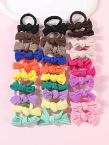 30pcs Girls Bow Decor Cute Hair Tie For Daily Life