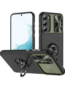 Vỏ điện thoại từ tính có giá đỡ nhẫn & nắp máy ảnh trượt - Nhiều màu - Xem 1