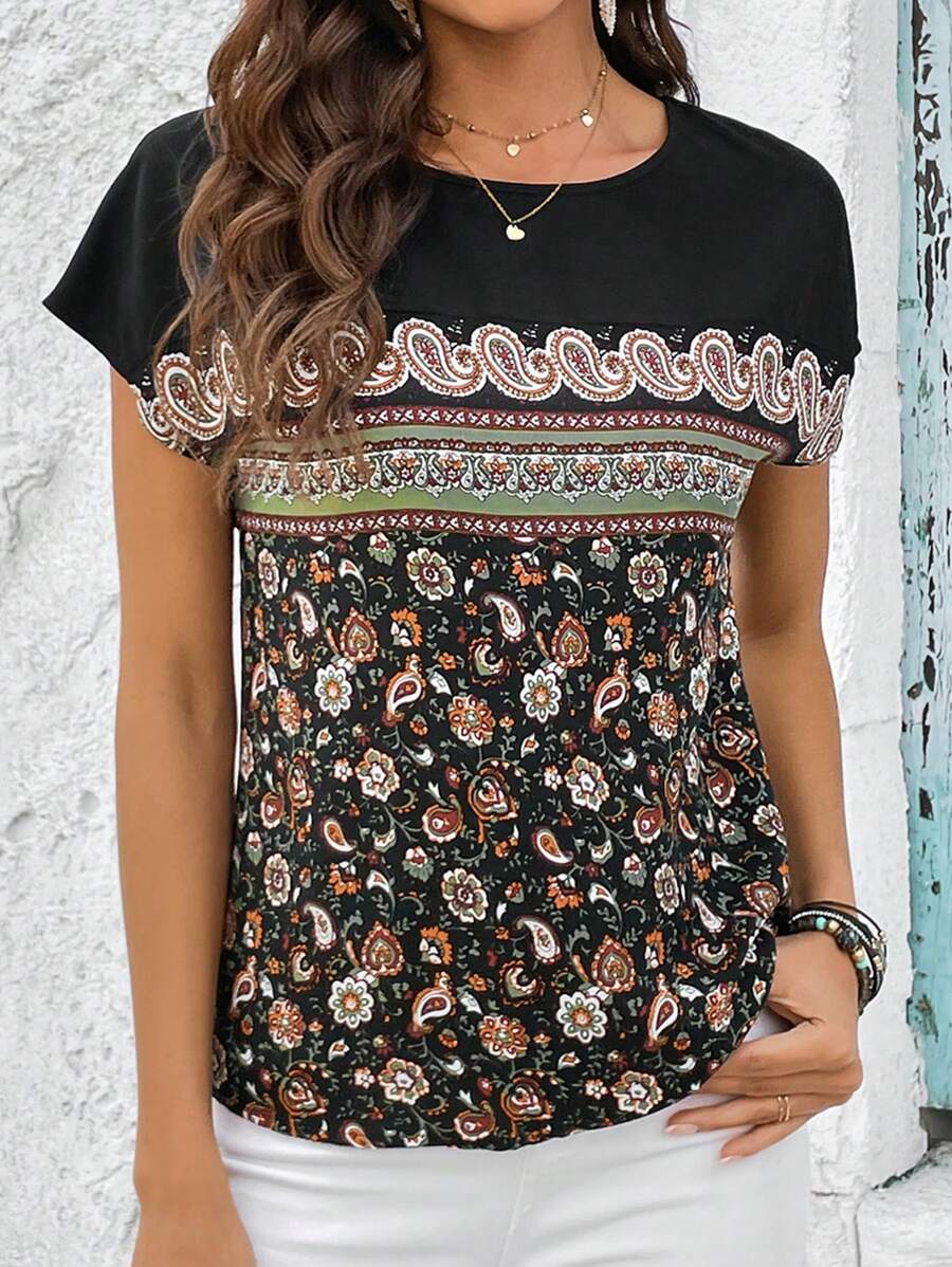 EMERY ROSE Áo sơ mi nữ Hoa Paisley Boho - Nhiều màu - Xem 1