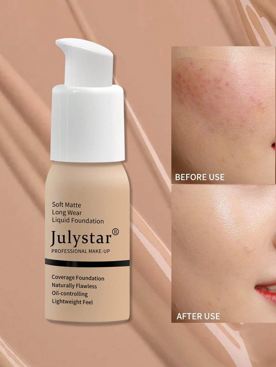 Julystar Oil Control Foundation, 30Ml LongLasting Full Coverage Liquid