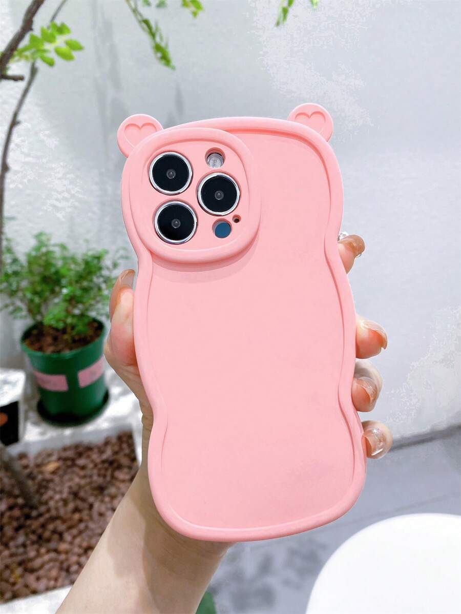 Bear Design Phone Case - Pink - View 1