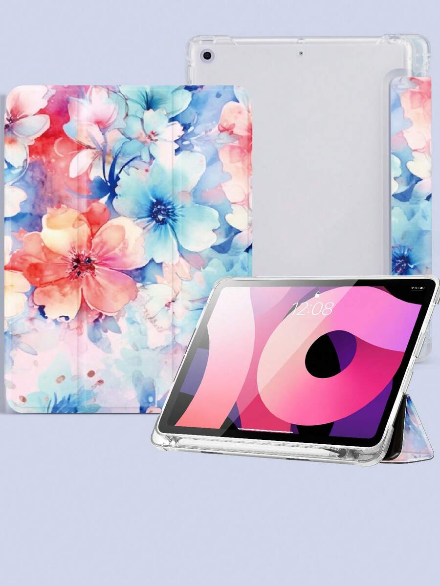 Flower Pattern Case Compatible With IPad - Multicolor - View 1