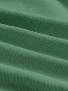 SHEIN MOD Solid Drawstring Side Halter Top - Green - View 4