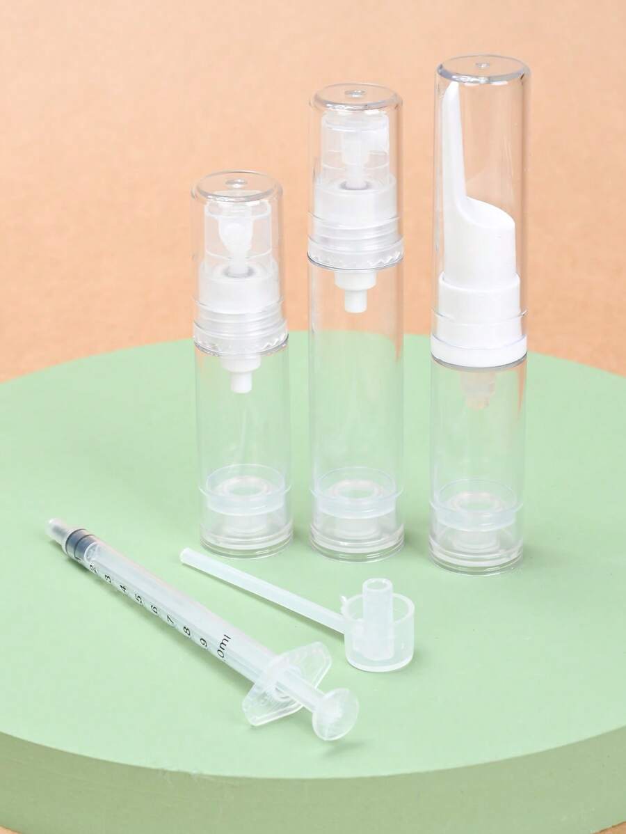 Bộ 5 Chai Mỹ Phẩm Di Động Du Lịch Bộ Dụng Cụ Chăm Sóc Cá Nhân Trang Điểm Bình Xịt Kem Dưỡng Da Bơm - Trong sáng - Xem 1