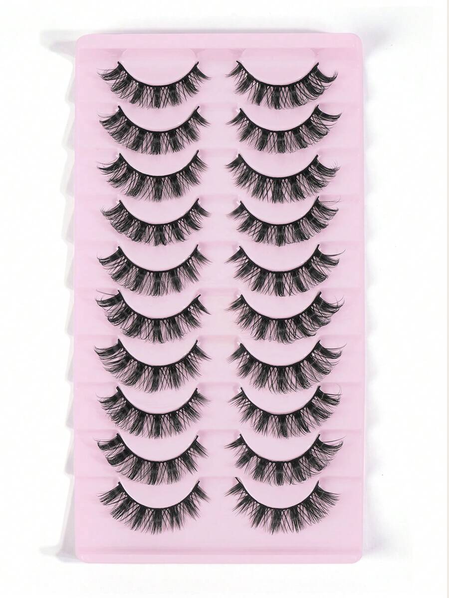 MAGEFY Lông Mi Giả, 10 Đôi Tách Ra Lông Mi Giả Thiên Nhiên Crisscross Mềm Mại Hàng Mi Giả Lông Mi Giả Dây - màu đen - Xem 1