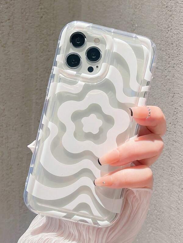 Floral Pattern Clear Phone Case SHEIN USA