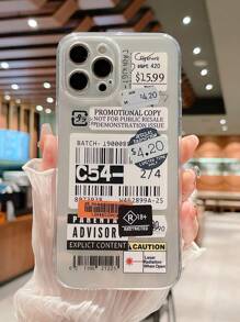 Vỏ điện thoại trong suốt có họa tiết chữ cái - Nhiều màu - Xem 1