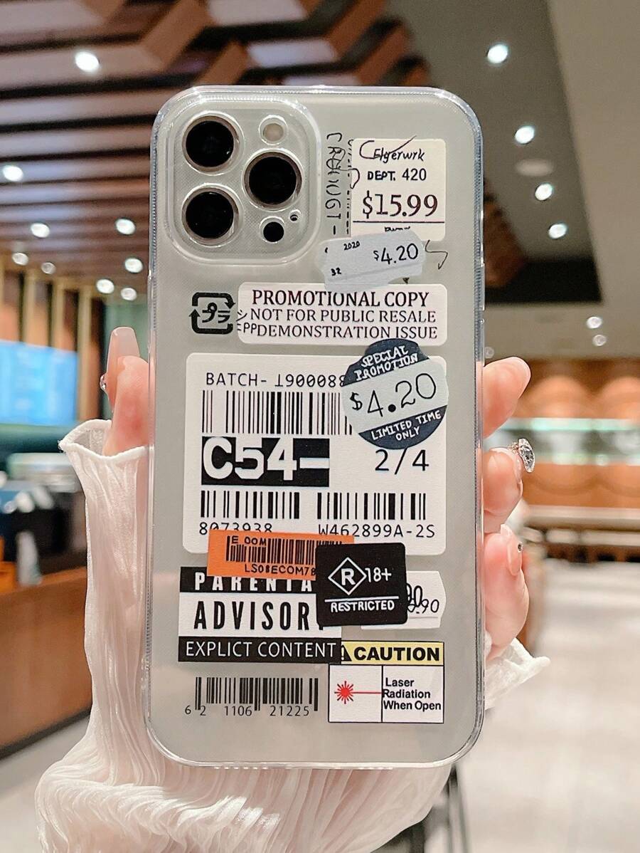 Vỏ điện thoại trong suốt có họa tiết chữ cái - Nhiều màu - Xem 1