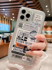 Vỏ điện thoại trong suốt có họa tiết chữ cái - Nhiều màu - Xem 2