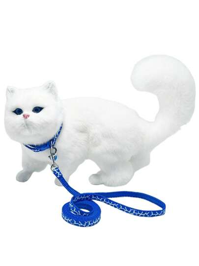 1入組幾何樣式貓項圈&1条皮带適用於貓和狗狗適用於戶外