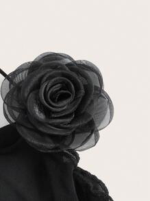 SHEIN ICON Plus Backless Halter Neck Bodycon Dress - Black - View 3