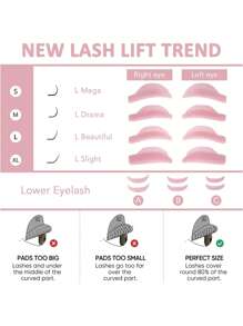 Natural Curly Eyelash Perm Pad, 7pairs Silicone Long Lasting Lash Extension Tool Suitable For All Eye Shape
