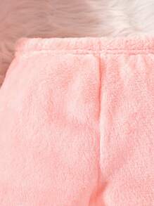 Baby Girl Cartoon Embroidery Teddy Sweatshirt & Pants - Baby Pink - View 6