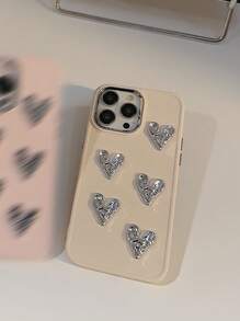 Ốp Điện Thoại Hình Trái Tim Tương Thích Với iPhone 15/15Pro/15Plus/15Promax - trắng - Xem 5