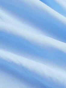 SHEIN MOD 素色百褶下擺吊帶洋裝 - 淺藍色 - 查看 4