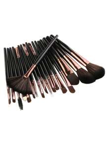 MAANGE 18件套专业化妆刷套装，包含腮红刷、粉底刷、眼影刷、晕染刷、高光刷、眼线刷、眉刷等，柔软舒适，是打造精致妆容的理想之选。套装包含各种化妆刷，是化妆工具的完美组合，也是馈赠佳品。 - 黑色 - 查看 4