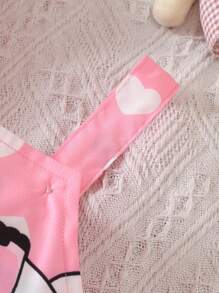 嬰兒荷葉邊T恤和心形和卡通圖案背帶裙 - 彩色 - 查看 5